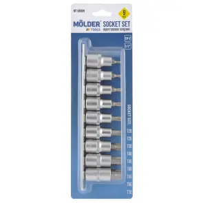 Набір головок торцевих Torx на планці Molder 1/2" CR-V 9шт №1
