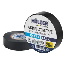 Стрічка ізоляційна ПВХ Molder 0,13x19мм 25м чорна, професійна, вогнетривка