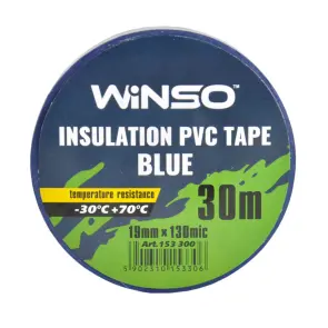 Лента изоляционная ПВХ Winso д.30м, ш.19мм, т.130мк, синяя №2