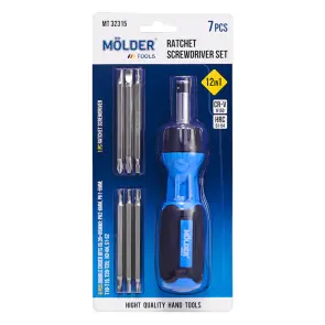 Викрутка Molder реверсивна з комплектом насадок 12в1 MT32315 №1