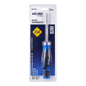 Викрутка Molder реверсивна з комплектом насадок 12в1 MT32313 №1