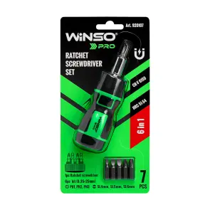 Викрутка Winso Pro реверсивна з комплектом насадок 6в1 №1