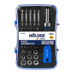 Викрутка Molder реверсивна з комплектом насадок 45шт №1