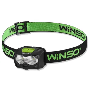 Ліхтар налобний Winso Pro 500Lm, 2x5W CREE XTG, 1200mAh/3xAAA, з сенсором білий/червоний №1