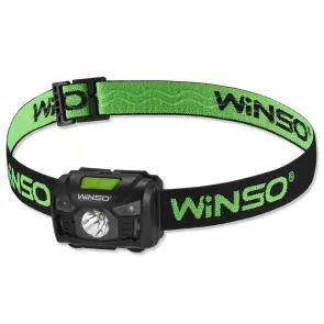 Фонарь налобный Winso 150Lm, 3W LED, 1200mAh с сенсором белый/красный №1