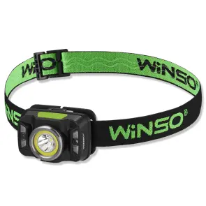 Фонарь налобный Winso 330Lm, 5W CREE XTE+COB, 1800mAh, с сенсором белый/красный №1