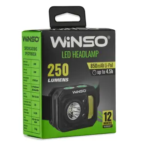 Ліхтар налобний Winso 250Lm, 3W XPE+3W COB, 850mAh, з сенсором білий/червоний №7