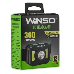 Ліхтар налобний Winso 300Lm, 3W+COB, 850mAh, білий/червоний №7