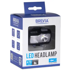 Ліхтар налобний Brevia 470Lm, 4 режими, 2xAA, IP64 №7