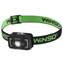 Фонарь налобный Winso 200Lm, 5W CREE XTE+COB, 3xAAA, с сенсором белый/красный
