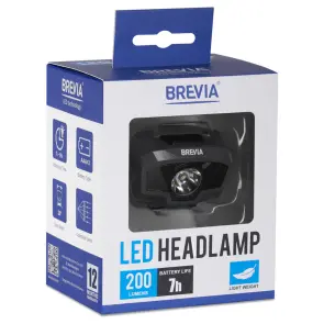 Ліхтар налобний Brevia 200Lm, 3 режими+flash, 3xAAA №7