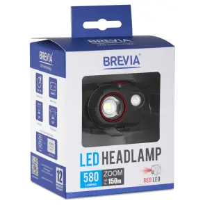Ліхтар налобний Brevia 580Lm, Focus Control, 3xAAA, IP64 білий/червоний №7