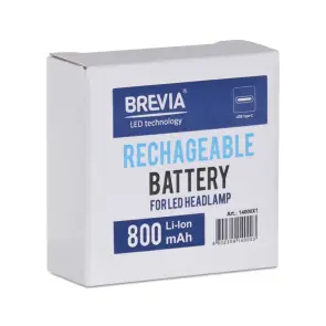 Аккумулятор Brevia 3.7V 800mAh Li-polymer с Type-C для налобных фонарей №3
