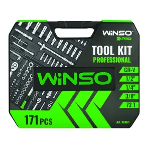 Професійний набір інструментів в кейсі Winso Pro 1/2", 1/4", 3/8" 72T, CR-V, 171од. №4