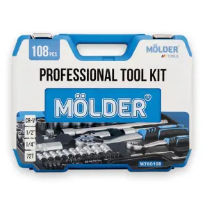 Професійний набір інструментів в кейсі Molder 1/2", 1/4" 72 T, CR-V, 108од. №2
