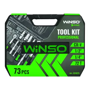 Профессиональный набор инструментов в кейсе Winso Pro 1/2", 1/4" 72 T, CR-V, 73 ед. №4
