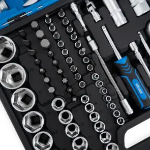 Професійний набір інструментів в кейсі Molder 1/2", 1/4" 72 T, CR-V, 82од. №6