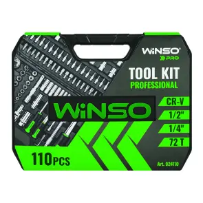 Професійний набір інструментів в кейсі Winso Pro 1/2", 1/4" 72T, CR-V, 110од. №4