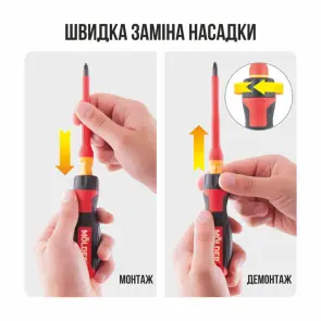 Набор отверток Molder изолированные с индикатором напряжения VDE 1000В 13шт №5