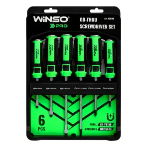 Набір викруток Winso Pro ударні (Go-Thru) з шестигранною опорою 6шт №1