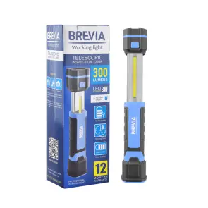 Лампа інспекційна Brevia LED телескопічна 3W COB+1W LED 300lm 2000mAh, Type-C №1