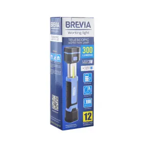 Лампа інспекційна Brevia LED телескопічна 3W COB+1W LED 300lm 2000mAh, Type-C №6