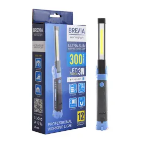Ліхтар інспекційний Brevia LED Ultra-slim 3W COB+1W LED 300lm, 2000mAh, microUSB №1