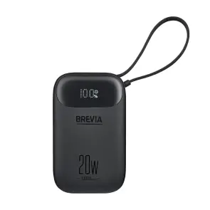 Повербанк (Power Bank) Brevia ePower 10000mAh PD20W CompactMini LCD чорний + кабель №4