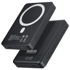 Повербанк (Power Bank) Brevia ePower 10000mAh MagSafe SuperSlim PD20W, Qі15W LCD чорний №2