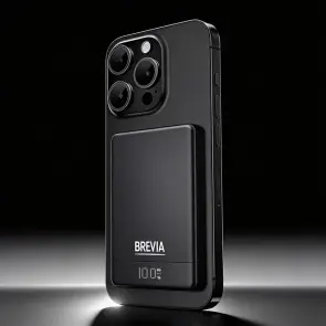Повербанк (Power Bank) Brevia ePower 10000mAh MagSafe SuperSlim PD20W, Qі15W LCD чорний №7
