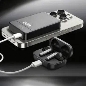 Повербанк (Power Bank) Brevia ePower 10000mAh MagSafe SuperSlim PD20W, Qі15W LCD чорний №8