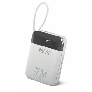 Повербанк (Power Bank) Brevia 10000mAh 22.5W Type-C+Lightning Cable, Li-Pol, LCD білий №1