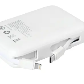 Повербанк (Power Bank) Brevia 10000mAh 22.5W Type-C+Lightning Cable, Li-Pol, LCD білий №8