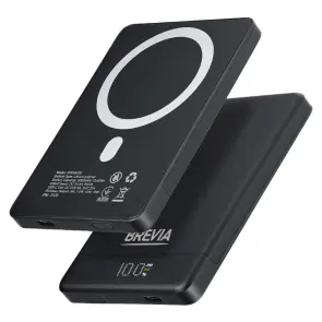 Повербанк (Power Bank) Brevia ePower 5000mAh MagSafe SuperSlim PD20W, Qі15W LCD чорний №2