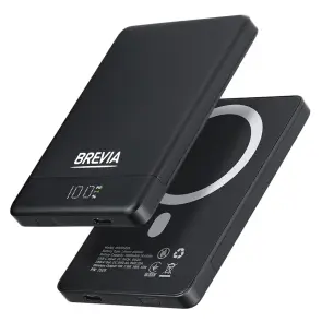 Повербанк (Power Bank) Brevia ePower 5000mAh MagSafe SuperSlim PD20W, Qі15W LCD чорний №3