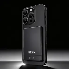 Повербанк (Power Bank) Brevia ePower 5000mAh MagSafe SuperSlim PD20W, Qі15W LCD чорний №7
