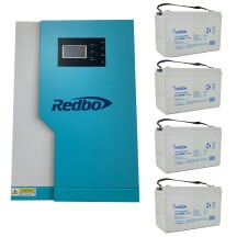 Инвертор Redbo BLUE Elite 5.5кВт + 4 шт Аккумуляторные батареи MERLION GL121000M8 2500 циклов + Комплект кабелей