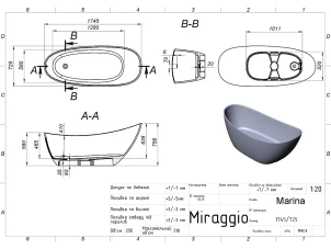 Ванна Miraggio Marina White 0002005 №9