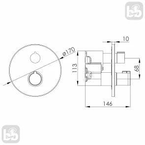 Змішувач з термостатом прихованого монтажу на 3 споживача Imprese Kucera f04603401AD №3