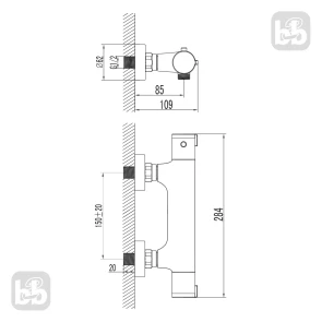 Змішувач для душа Imprese Kucera термостат хром f03303401AB №3