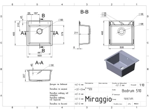 Кухонная мойка Miraggio Bodrum 510 (GRAY) №3