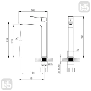 Змішувач для умивальника Imprese Violik хром f03510801AB №3