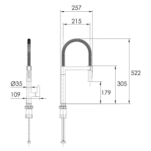 Смеситель для кухни с воронкой IMPRESE PIVOT SS F03408501SB №2