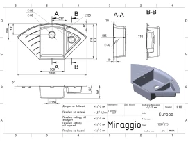 Кухонная мойка Miraggio Europe (BLACK SHINE)