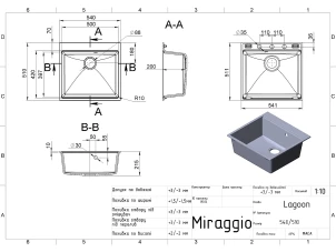 Кухонна мийка Miraggio LAGOON 540 (BLACK SHINE) №7