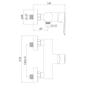 Смеситель для душа Imprese Vaclav F03306406AA №2