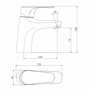 Змішувач для умивальника Imprese Orlik Chrome f03509401CA №2