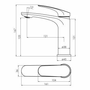 Змішувач для умивальника хром Imprese Perla f03508001CA №2