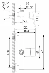 Смеситель для душа Imprese Krasa f03308601AA №2