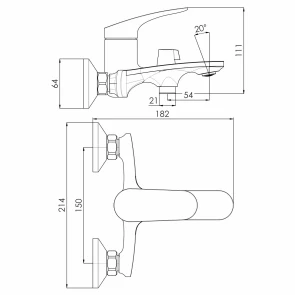 Змішувач для ванни хром Imprese Perla f03208001CA №2